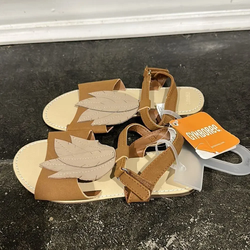 Gymboree Brown Leaf Sandals 12 NWT